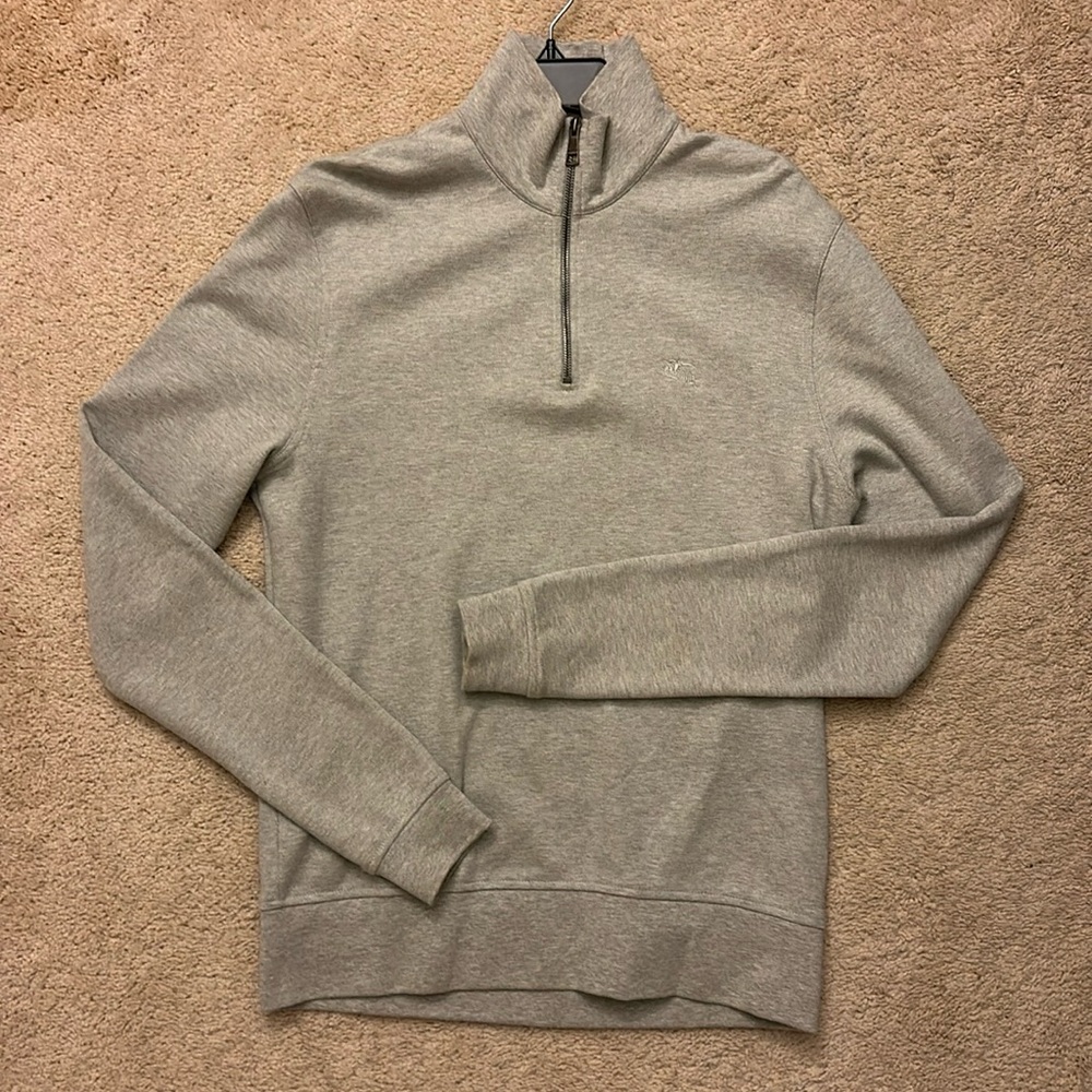 Men’s Burberry Half-Zip Light Gray Sweatshirt Size M